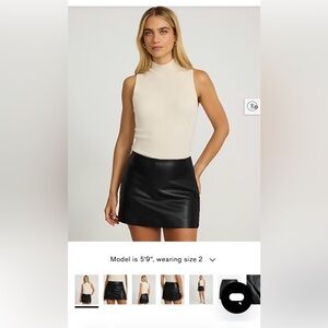 EXPRESS. Super High Waisted Faux Leather Mini Skort Black